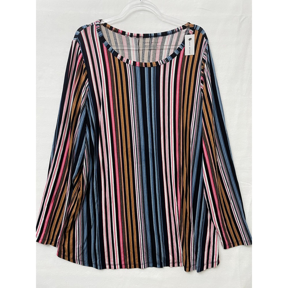 New Lane Bryant Long Sleeve Tunic size 22/24 Multi-Color Striped Stretch Knit